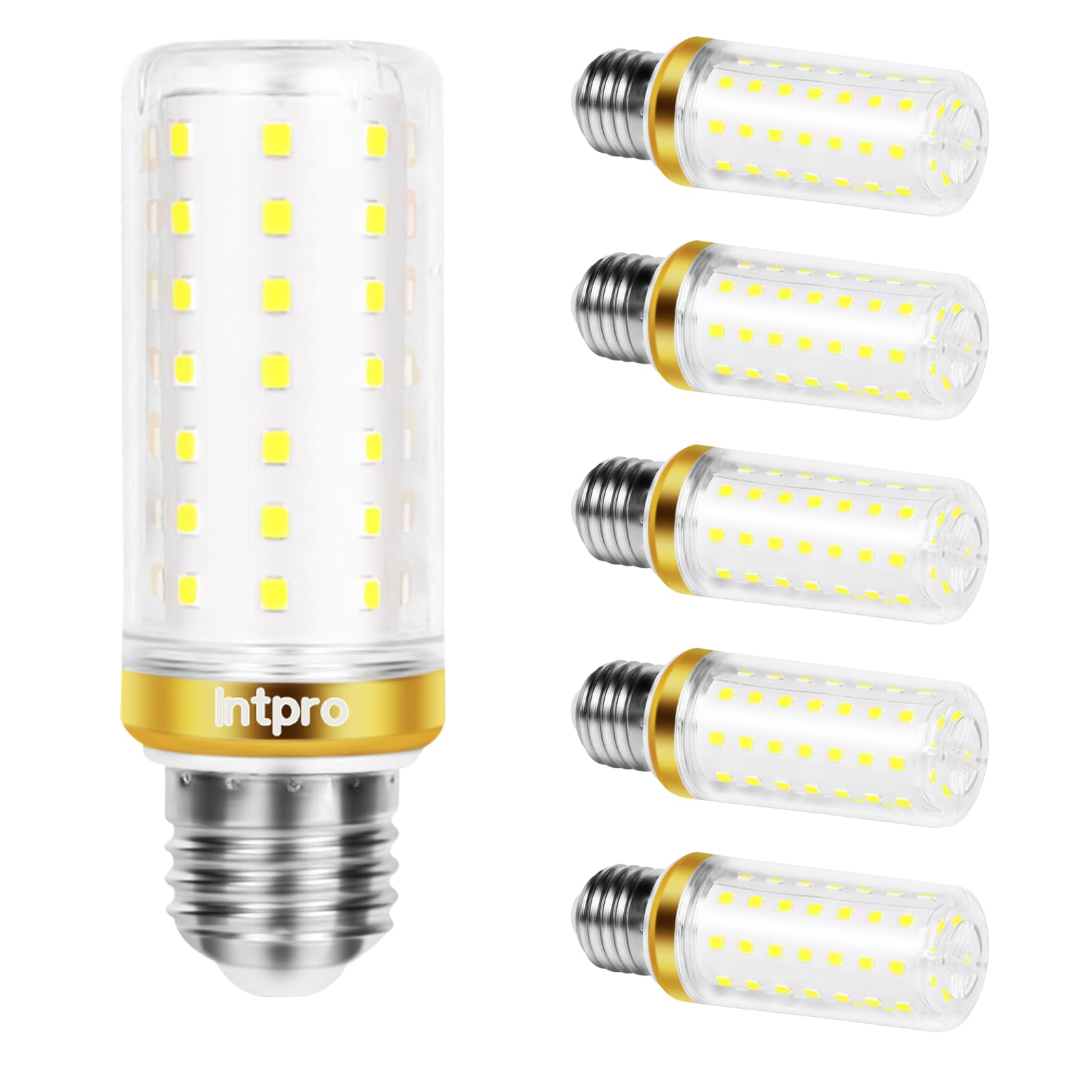 Photo 1 of Intpro 6Pack LED Corn Light Bulb 150W Equivalent 2000 Lumen 6500K Cool Daylight White 20W E26/E27 Base Non-dimmable Ceiling Fan Corn Lighting for Home Garage Warehouse Indoor LED Cob Bulbs