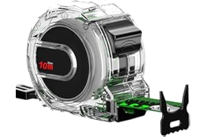 Fluorescent Tape Measure 10 x 25M, Waterproof Stainless Steel Measuring Tape with Double-Sided Scale for High Visibility in L