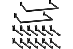 Soaoo 14 Pcs Slatwall Panel Hooks U Shaped Handrail for Slat Wall Square Tubing Slat Wall Hooks Slatwall Shelf Slat Wall Accessories Garage for Clothing Rack Home Garage Shop Retail Display
