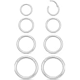 Kadogohno F136 Titanium 20/18/16/14G 6/7/8/9/10/12/14mm Conch Septum Nose Hoop Lip Rings Piercing Jewelry Tragus Cartilage Helix Daith Rook Earrings for Women Small Infinity Thin Women's Body Clicker