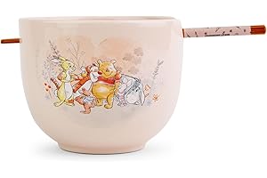 Silver Buffalo Disney Winnie The Pooh Featuring Piglet, Eeyore, Tigger, Rabbit, and Roo Group Hug Ceramic Ramen Noodle Rice B
