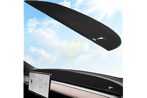 NANAHOLY 2025 Dashboard Cover for Tesla Model Y Dashboard and Glare Protection，not fit for Model Y Juniper 2025 (Model Y, White Logo, 2021-2024)