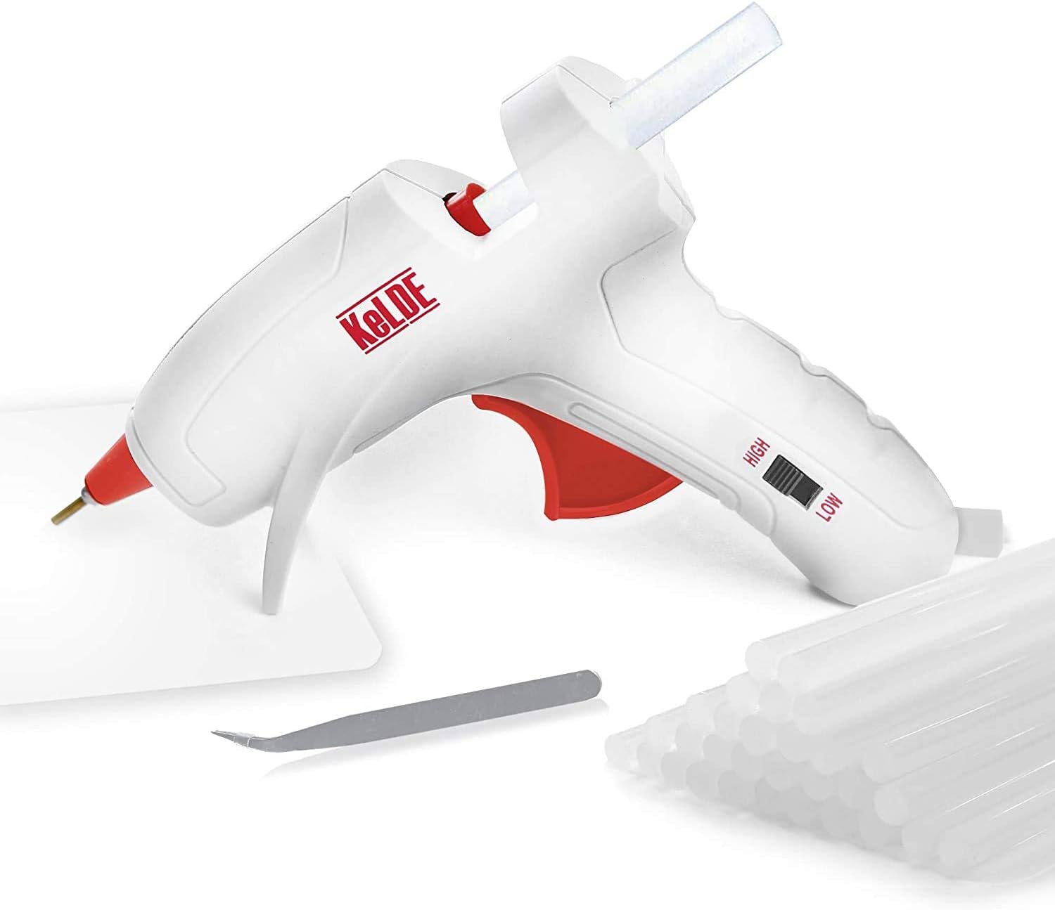 Dual Temp Hot Glue Gun with 30pcs Glue Sticks, KeLDE Long Fine Tip Mini Adjustable Melting Glue Gun Kit for DIY Precision Projects, 20 Watts: Home Improvement