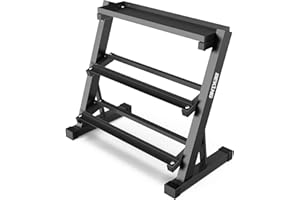 BEKING Dumbbell Rack, 3 Tier Weight Storage Rack for Dumbbells, Kettlebells, Multilevel Free Weight Organizer Stand for Home Gym Fitness, 1000-Pound Capacity