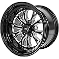 JEGS SSR Spike Wheel 15 x 10 | 5 x 4.5” Wheel Bolt Pattern Spacing | 0mm Offset | 5.5” Backspacing | Gloss Black with Milled Spoke Accents | 3.27” Center Bore