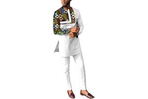 ATLYCOLOR African Suits for Men Patchwork 2 Piece Set Fashion Outfit Nigerian Dashiki Wedding Clothing Attire Tracksuits