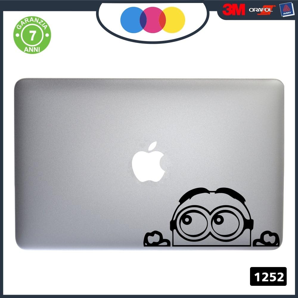 Adhesive Minion Stickers for All Models of Apple MacBook 13-15-17, Black, Stickers Suitable for Any Computer, Not Just Macbooks 1252