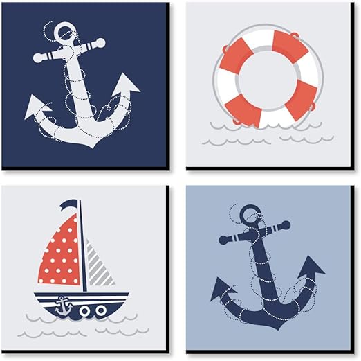 Amazon Com Big Dot Of Happiness Ahoy Nautical Kids Room