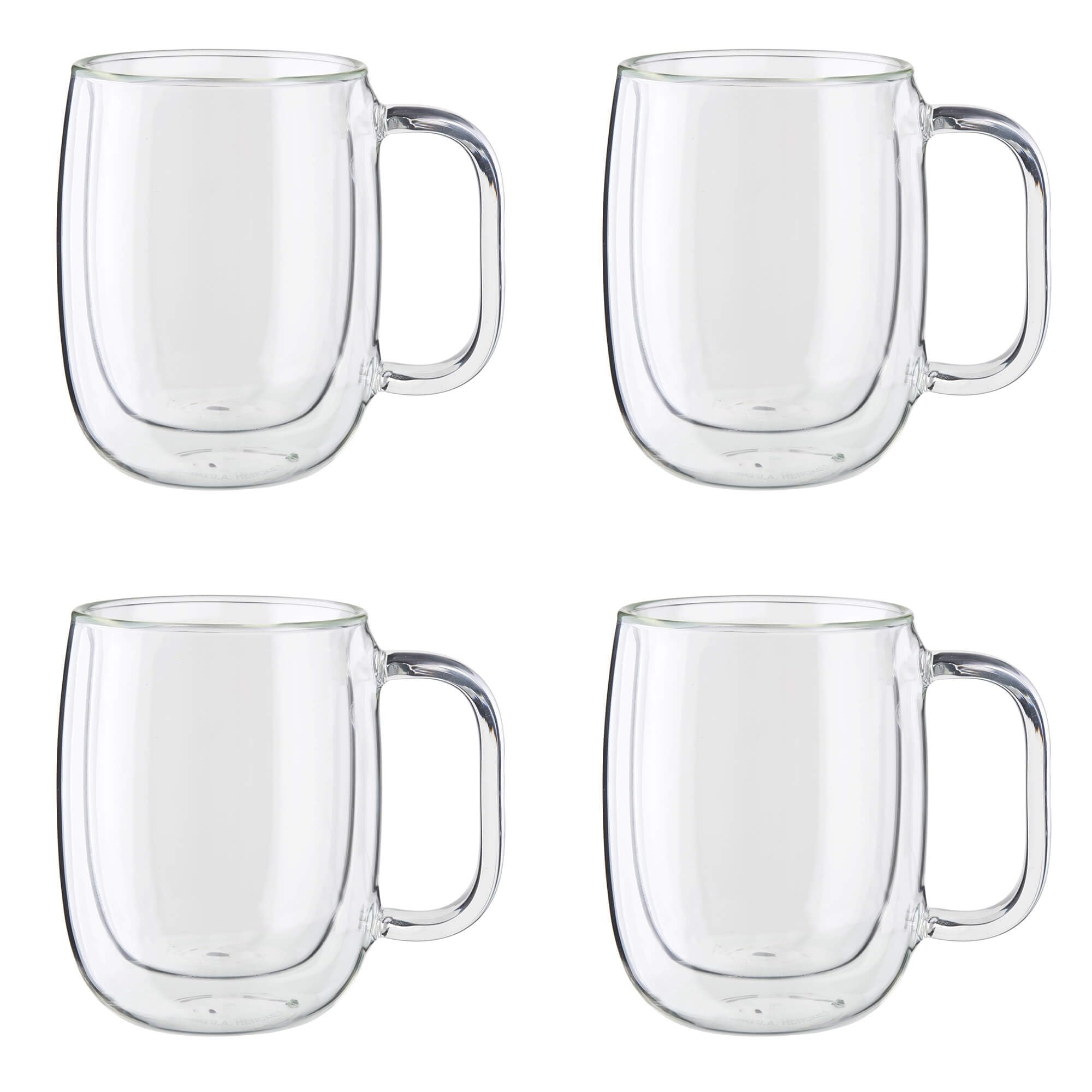 ZWILLING Sorrento Plus 4-pc Double Wall Glass, Insulated Coffee Mug, Clear