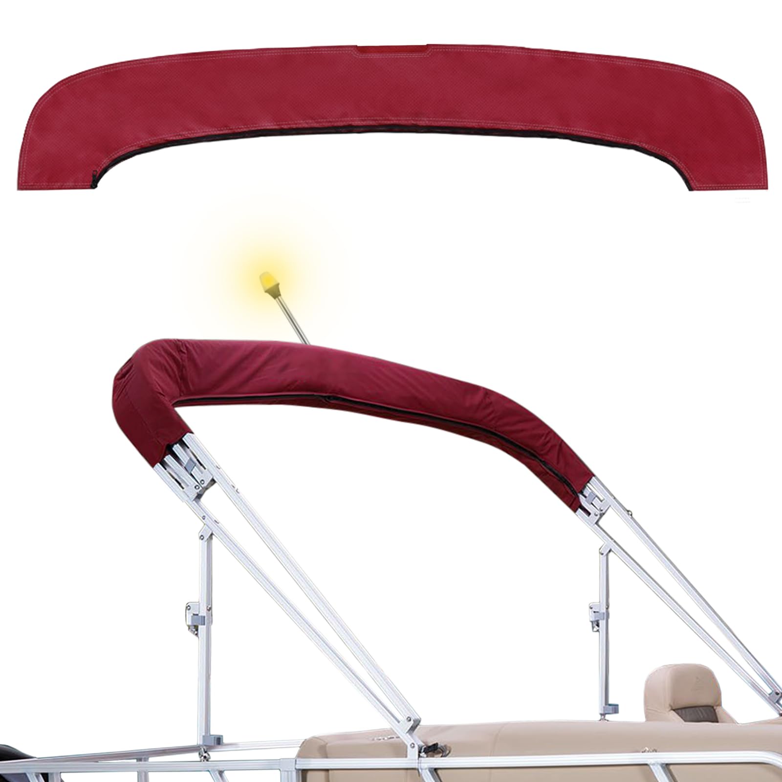 Photo 1 of Seapisode 600D Bimini Top Storage Boot, Storage Boat Replacement Cover Waterproof and UV Protection with Light Hole, Suitable for 3-4 Bows Bimini Tops