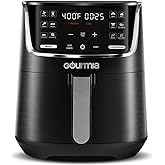 Gourmiia 4Qt Digital Air Fryer, 1300W Touchscreen with 12 Presets, FryForce 360° Technology, Easy-Clean Dishwasher-Safe Baske