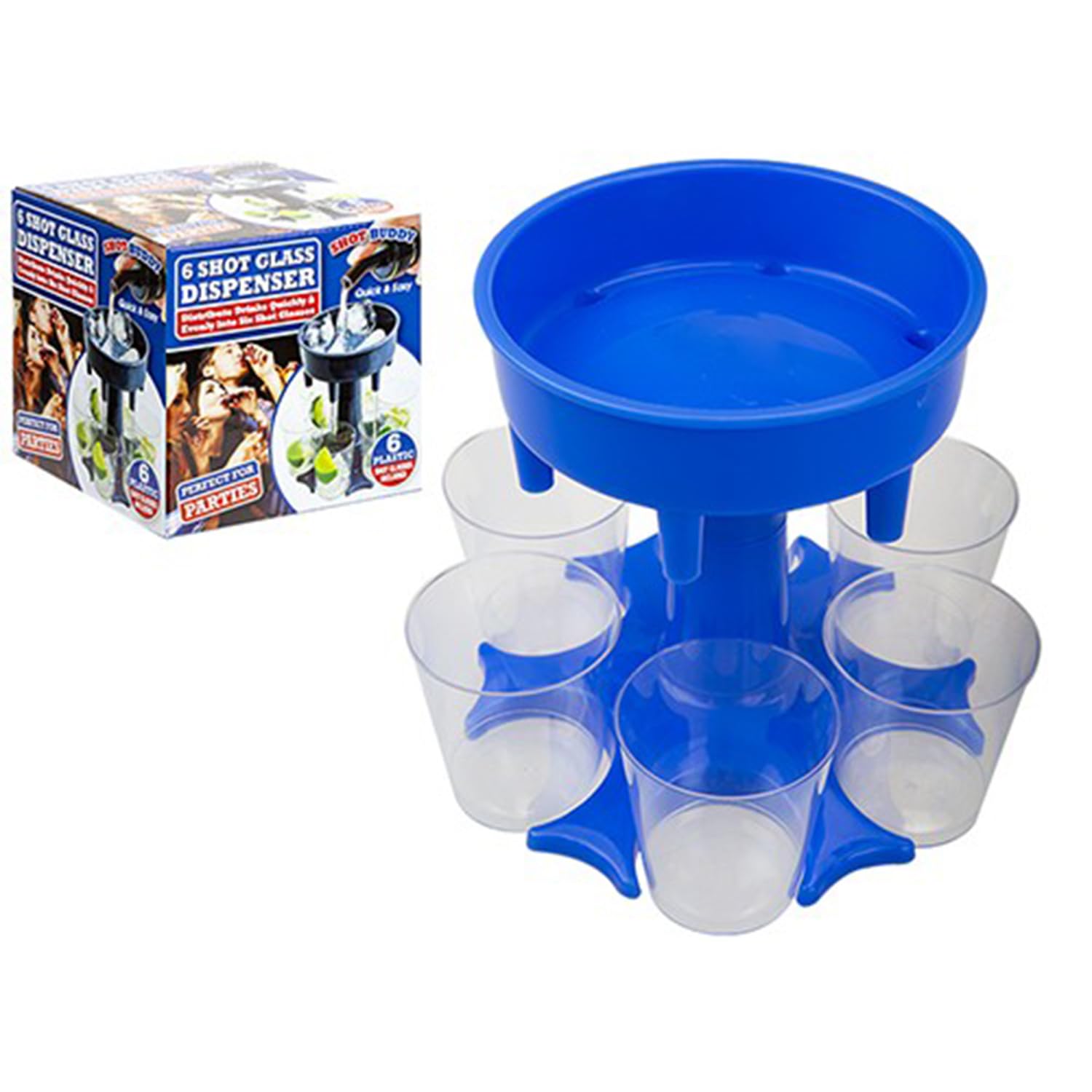 Stunning Blue Shot Buddy Multi Shot Drinks Dispenser - (1 Pc.) - High Quality - Perfect Party Accessory
