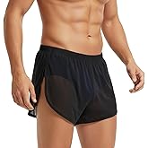 YINYOUYU Mens Sexy Mesh See Through Shorts Underwear Loose Sheer Breathable Boxers Short