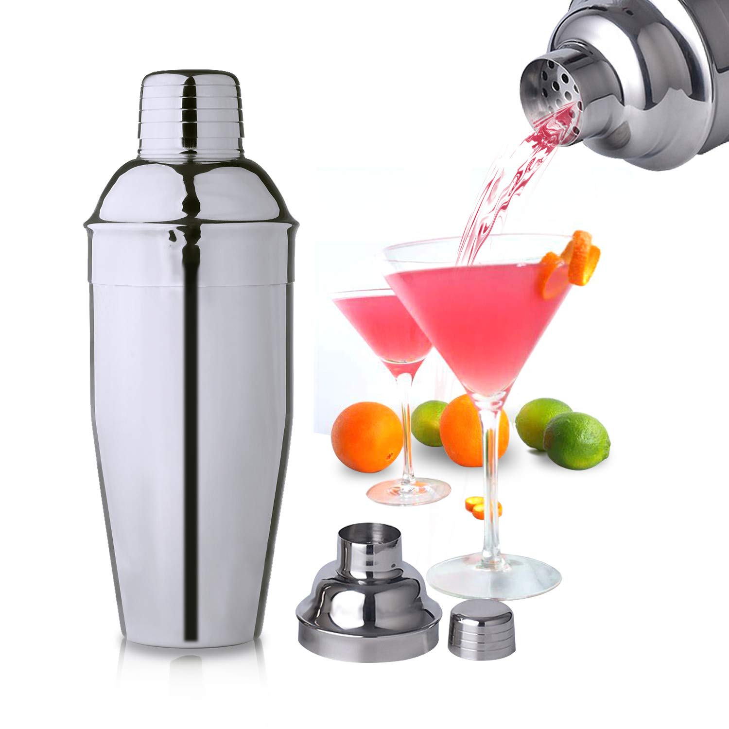Cocktail Shakers, Cocktail Shaker 750ml, Cocktail Making Kit,Cocktail Maker Set With Strainer, Bartender Maker Shaker For Bar,Home,Boston Shaker