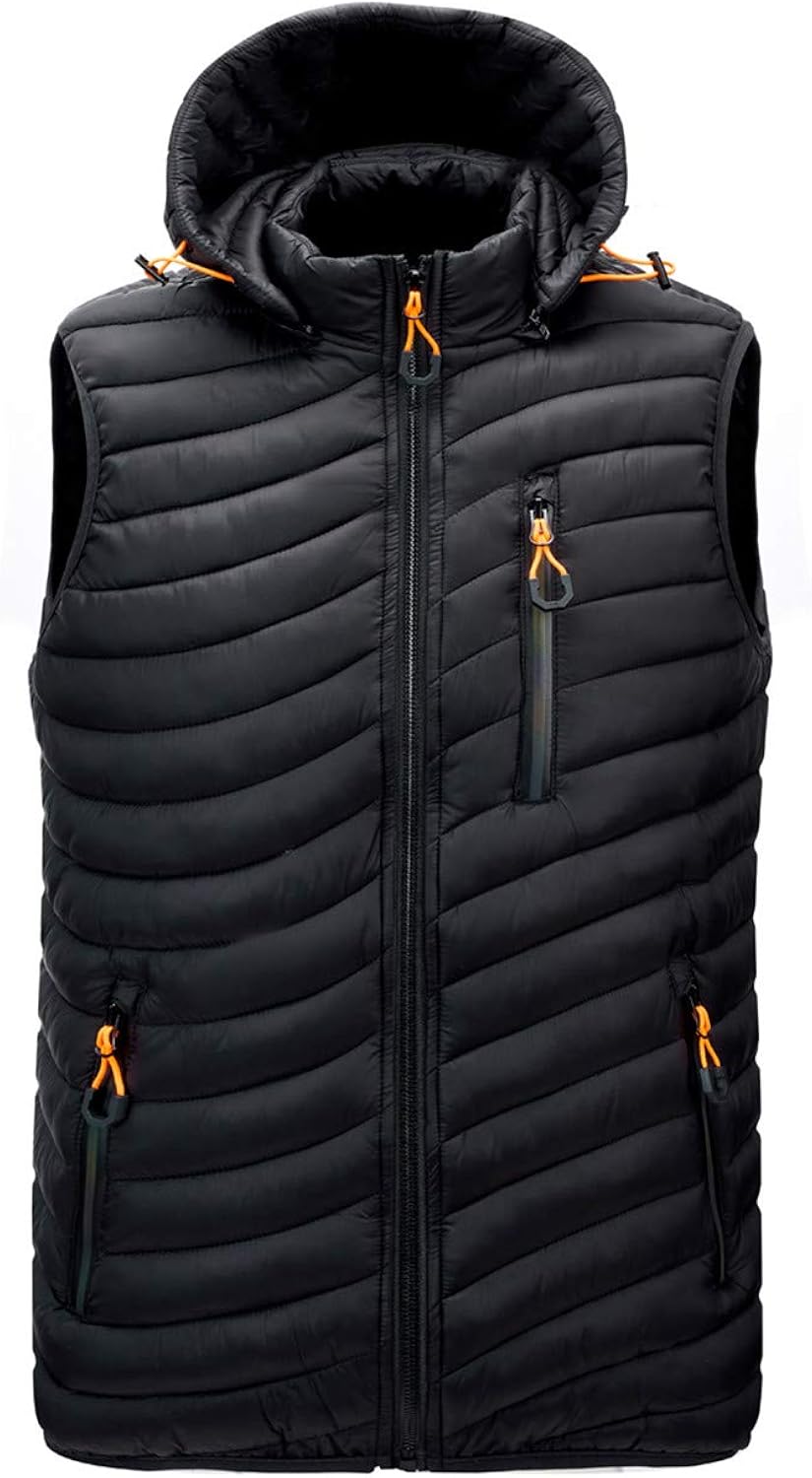 Men's Cotton Padded Vest Solid Zipper Warm Cardigan Waistcoat Thick
