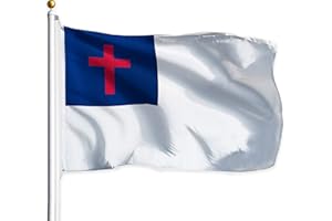 G128 Christian Flag | 3x5 Ft | LiteWeave Series Printed 100D Polyester | Religious Flag, Vibrant Colors, Brass Grommets