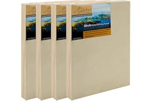 JERRY'S ARTARAMA Da Vinci Pro Birch Wood Panel 1-5/8 Deep – 18x24 4-Pack - Fine Textured, Warp Resistant, Lightweight & Rigid – Perfect for Mounting Sanded Pastel or Watercolor Paper, Linen or Canvas