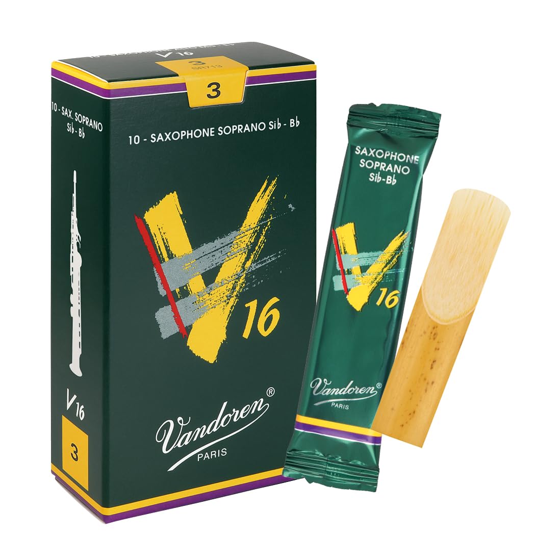 Vandoren V16 Soprano Saxophone Reeds - Box of 10 - Strength 3