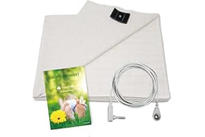 NIULAFR 27"x 52"Crib Sheet Grounding Sheet with Grounding Cord,Nature Cotton with Silver Fiber,Natural Health