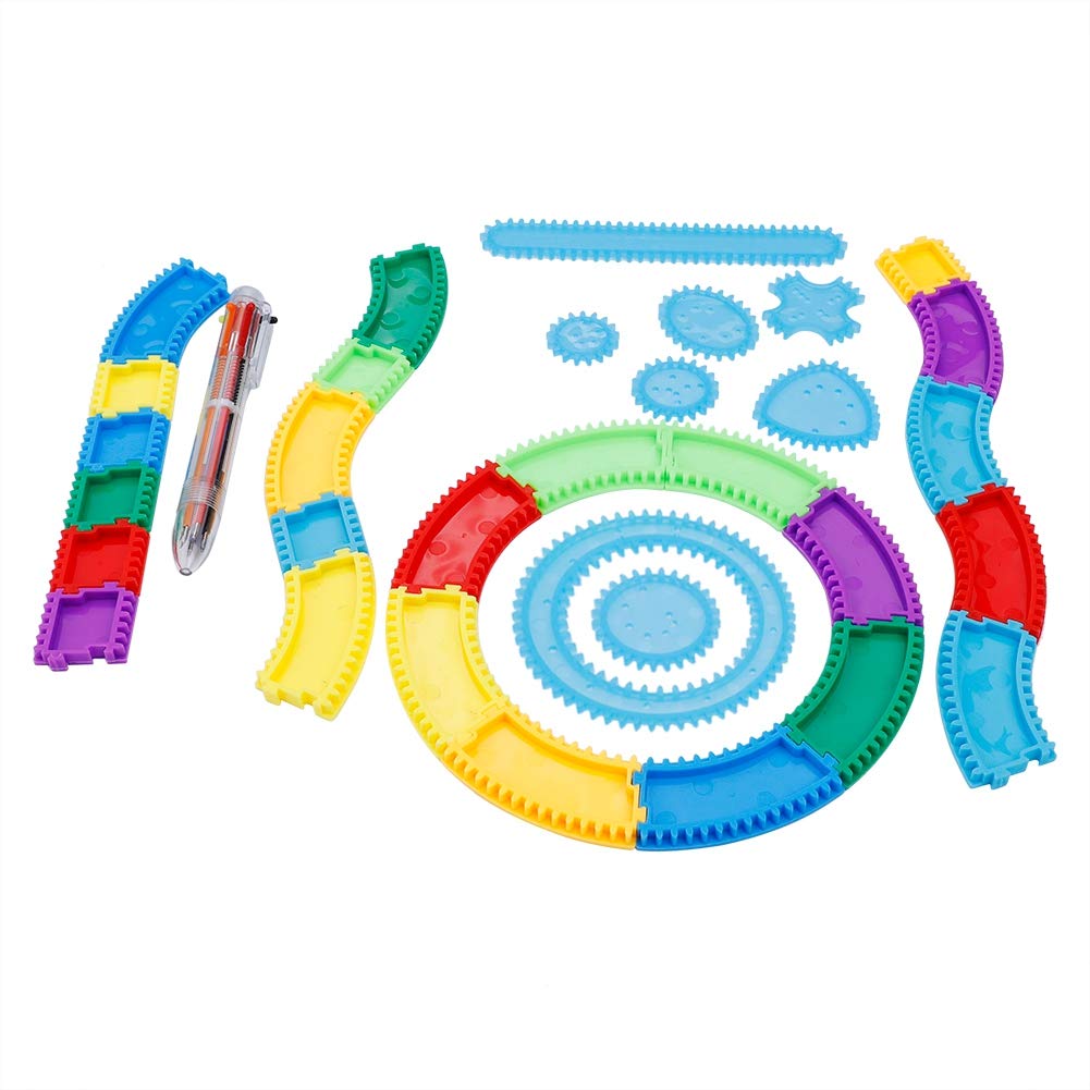 Spiral Drawing Ruler Railway Drawing Gear Set Geometry Curve Ruler Magic Toy for Creative Drawing Patterns