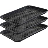 642way Boot Tray for Entryway, 3 Pack Waterproof Shoe Trays for Indoor Outdoor Use 20"x15" Durable Shoe Mat with Raised Edge, Non-Slip Tray for Boots, Pets, Garden &amp; Muddy Shoes