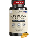VINATURA Spike Protein Detox - Curcumin 1000 mg, Bromelain 500 mg, Nattokinase 2000 FU - Enzyme Complex for Detox &amp; Protein Balance, Ultimate Spike Support Supplement - 90 Capsules
