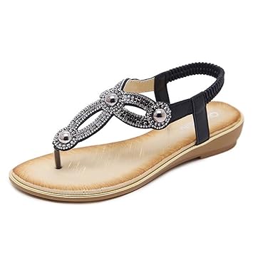 Amazon Com Vic Gray Women Bohemia Beach Flip Flops Soft Flat
