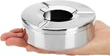 com-four® Stainless Steel Wind Ashtray with Removable Lid - Ø 11 cm view 5