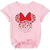 Boys Girls Valentines Shirt Valentine Love Heart Print T-Shirts Kids Graphic Cute Short Sleeve Tee 2-8Y