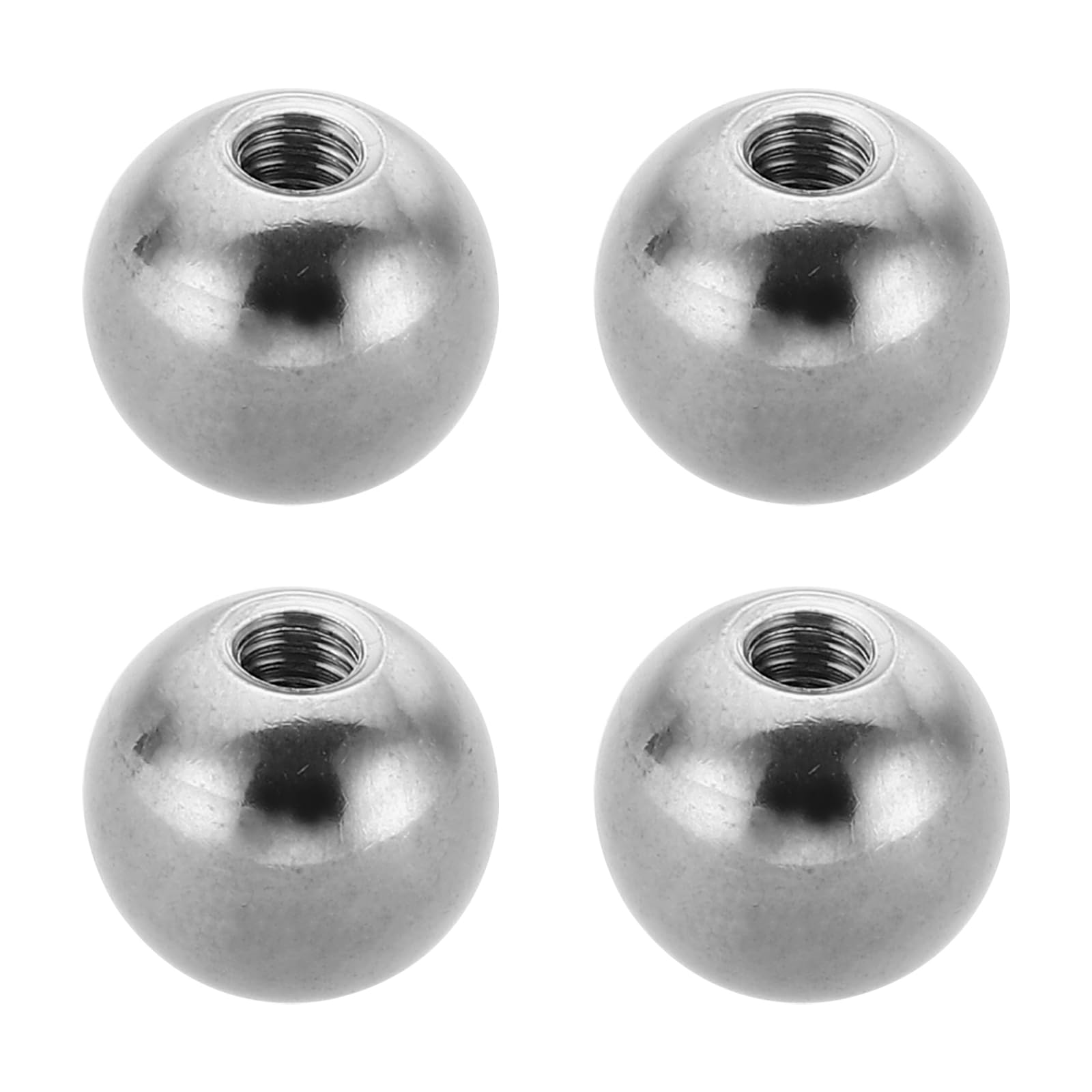 PATIKIL M4x12.7mm Ball Nuts Knob, 4 Pcs Female Thread 304 Stainless Steel Round Blind Hole Screw Cap Cover for Lighting Machinery DIY Decoration, Silver