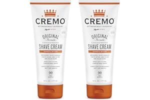 Cremo Barber Grade Sandalwood Shave Cream, Astonishingly Superior Ultra-Slick Shaving Cream Fights Nicks, Cuts And Razor Burn, 6 Fl Oz (2 Pack)