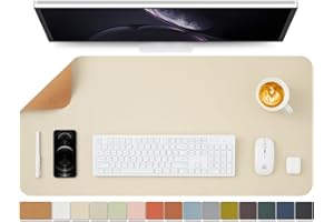 HOMIEAZICOZI Cork Desk Mat - Dual-Sided Desk Pad for Office and Home - Desk Organization and Accessories - Ideal for Large Mouse Pad and Desk Mats on Top of Desks(Beige,36"x 17")
