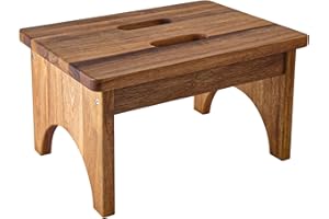 LITY Wooden Step Stool, One Step Stools for Adults, 9'' Small Kitchen Stepping Stool,Heavy Duty Beside High Beds, Bedroom Foot Stool