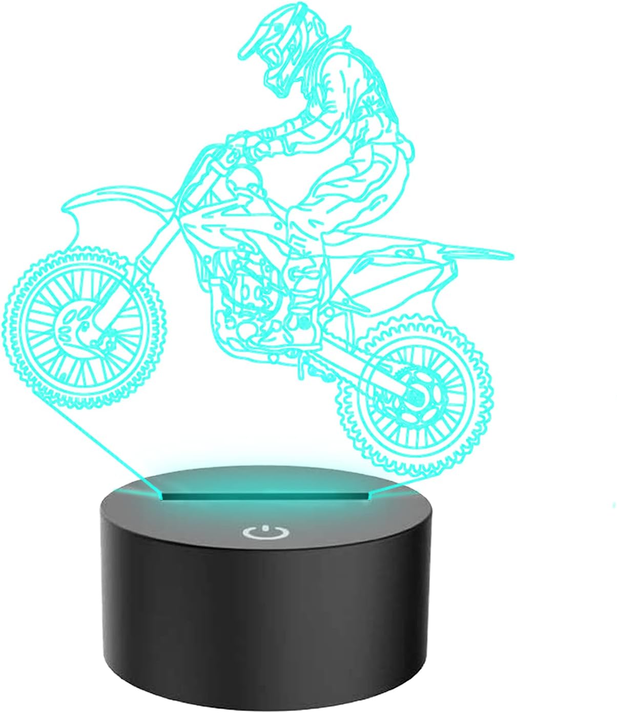 Amposei Novelty 3D Illusion Lamps MTB Motocross Bike LED Night Lights USB 7 Colors Sensor Desk Lamp for Outdoor Sports Lover Collection Presents