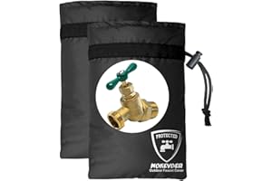 Mokeyder Enlarge Outdoor Faucet Cover for Winter Freeze Protection, 7” W x 10" H Hose Bib Covers Socks for Outside Wall Taps, Reusable Waterproof Insulated Spigot Cover, Black, 2 Packs