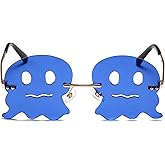 LASPOR Halloween Rimless Devil Shape Sunglasses for Women Men Eyewear Trendy Cosplay Party Sunglasses