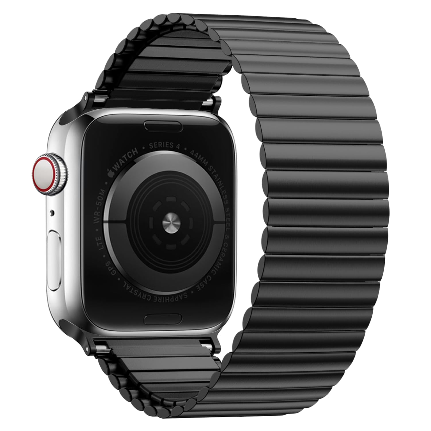 Youther Stainless Steel Stretchable Band Compatible with Apple Watch Band 38mm 40mm 41mm 42mm 44mm 45mm 46mm 49mm, Metal Stainless Steel Loop Replacement Strap for iWatch Series 10 9 8 7 6 5 4 3 2 1 (Black, 44mm/45mm/46mm/49mm/42mm(Series 3) M/L)