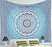 Jaipur Handloom Turquoise Blue Tapestry Ombre Tapestry Hippie Mandala Bedding Tapestry Wall Hanging Psychedelic Tapestry Dorm Decor Bohemian Tapestry, Boho Tapestries, Mandala Throw Bedspread