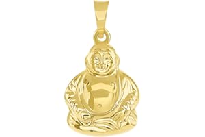 Jewelry America 14k Yellow Gold 3D Meditating Buddha Religious Charm Pendant