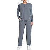 Weintee Women's Petite Sweatsuits Button Down Sweatshirt and Sweatpants Sets Cotton Jogging Suits