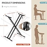 CAHAYA Heavy Duty Keyboard Stand Double X for 61 76 88 Key Pianos view 2