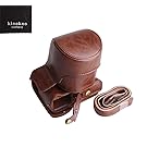 kinokoo PU Leather Camera Case for Fujifilm X-T20, Fujifilm X-T10 and 16-50mm - 18-55mm lens with shoulder strap and cleaning cloth (coffee)