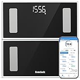 Homebuds Smart Bathroom Scale for Body Weight, High Precision in 0.1lb Assured by Weight Scale Professional Factory SINCE 2001, App Sync 13 Body Composition Including BMI and Body Fat, 400lb LED Black