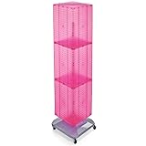 Azar Displays 701465-PNK FOUR-SIDED PEGBOARD TOWER