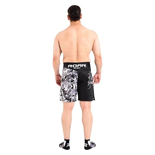 ROAR MMA Shorts (Grey Camo) - 16" Inseam Grappling/BJJ Fight Shorts
