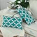 CaliTime Pack of 2 Soft Canvas Pillow Covers Cases for Couch Sofa Home Decor Modern Quatrefoil Accent Geometric 12 X 20 Inches Teal