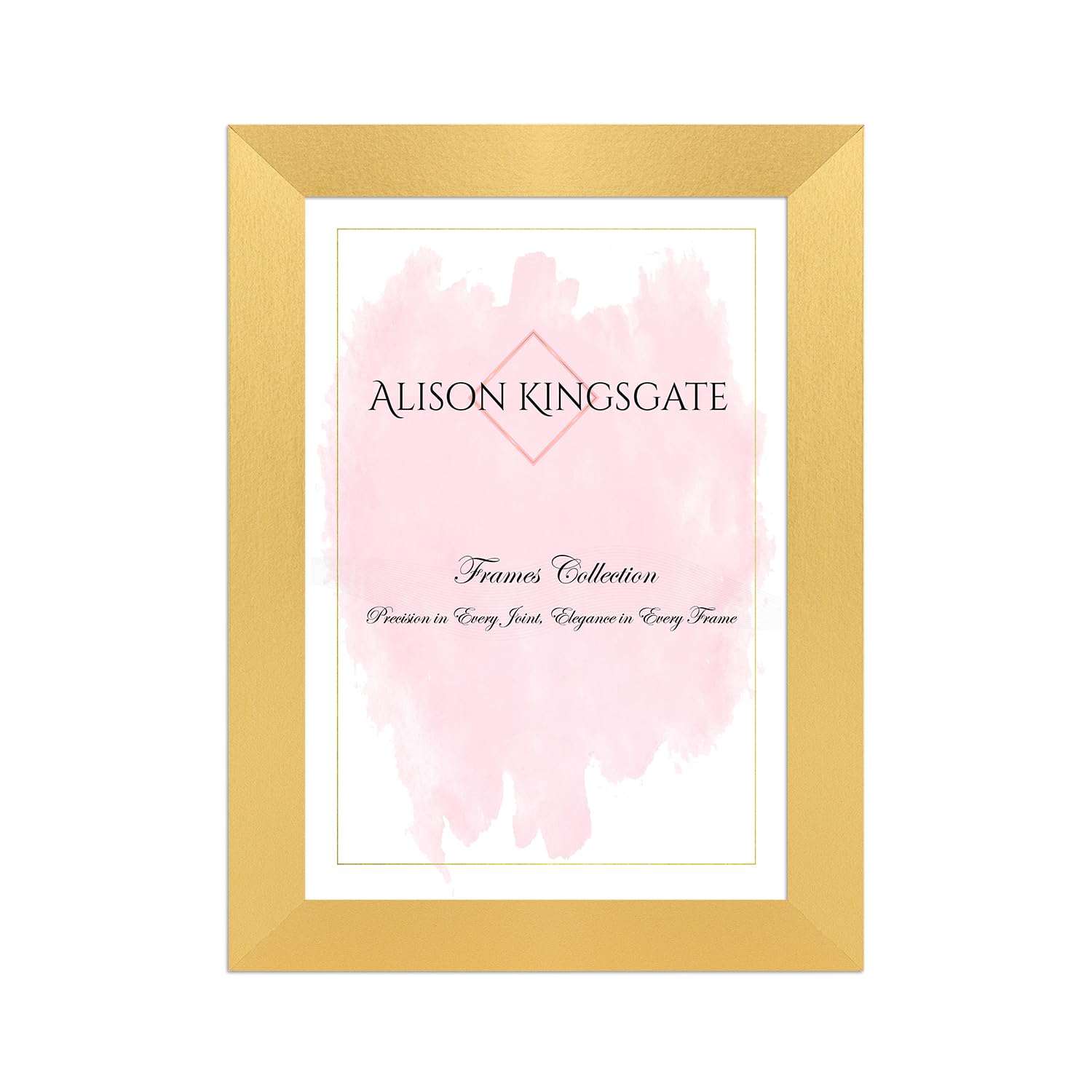 Alison Kingsgate Modern A4 Gold Picture Frame - Engineered Wood Photo Frame with Shatterproof Perspex Front - Ideal for Posters, Certificates & Artwork — image 1