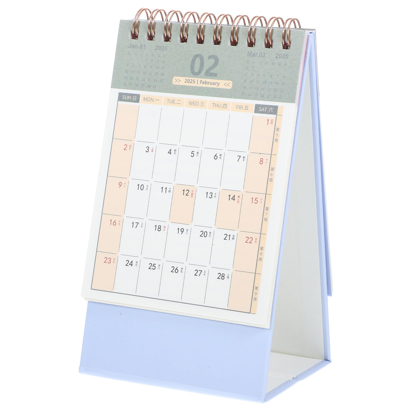 NUOBESTY Desk Calendar, 2024-2025 Desktop Calendar 18 Months Standing Flip Small Planner Office for Office Home (Jul 2024-Dec 2025)