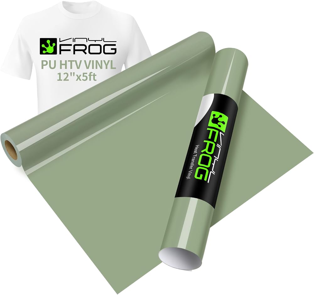 VINYL FROG Heat Transfer Vinyl Roll 12x5ft Maroon Khaki Green HTV