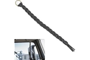 OKQX 12 Inch Black Braided Air Horn Pull Cord Replacement - Heavy Duty Synthetic Leather Lanyard for Semi Truck, Tractor & Big Rig Accessories